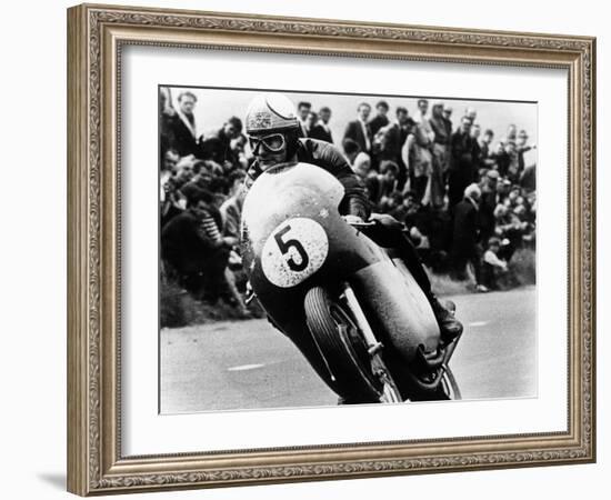 Mike Hailwood, on an Mv Agusta, Winner of the Isle of Man Senior TT, 1964-null-Framed Photographic Print