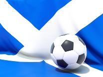 Flag of Scotland with Football in Front of It-Mikhail Mishchenko-Art Print