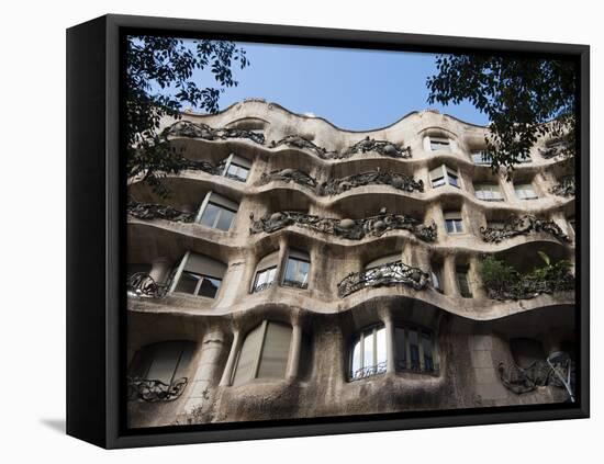 Mila House (Or La Pedrera) by Antoni Gaudi, UNESCO World Heritage Site, Barcelona, Spain-Nico Tondini-Framed Premier Image Canvas