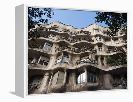 Mila House (Or La Pedrera) by Antoni Gaudi, UNESCO World Heritage Site, Barcelona, Spain-Nico Tondini-Framed Premier Image Canvas