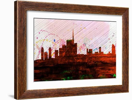 Milan City Skyline-NaxArt-Framed Art Print