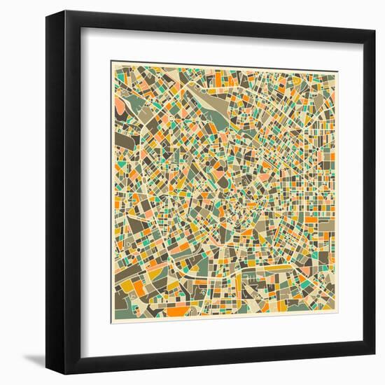 Milan Map-Jazzberry Blue-Framed Art Print