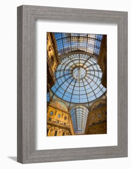 Milan, Milan Province, Lombardy, Italy. Glass dome of Galleria Vittorio Emanuele II shopping arc...-null-Framed Photographic Print