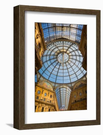 Milan, Milan Province, Lombardy, Italy. Glass dome of Galleria Vittorio Emanuele II shopping arc...-null-Framed Photographic Print