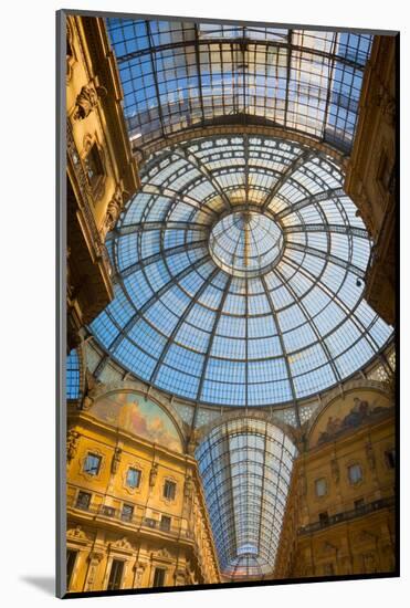 Milan, Milan Province, Lombardy, Italy. Glass dome of Galleria Vittorio Emanuele II shopping arc...-null-Mounted Photographic Print