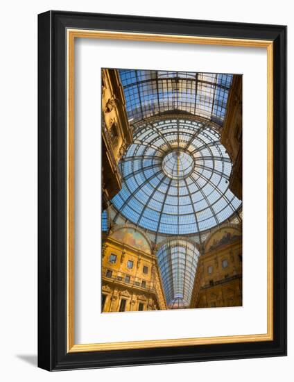 Milan, Milan Province, Lombardy, Italy. Glass dome of Galleria Vittorio Emanuele II shopping arc...-null-Framed Photographic Print