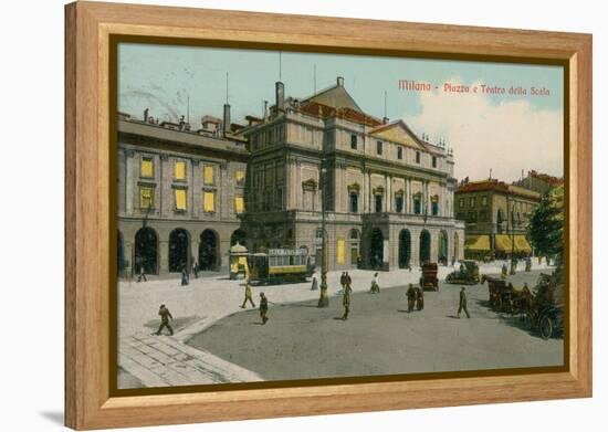 Milan - Piazza and Teatro Alla Scala. Postcard Sent in 1913-Italian Photographer-Framed Premier Image Canvas