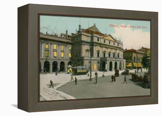 Milan - Piazza and Teatro Alla Scala. Postcard Sent in 1913-Italian Photographer-Framed Premier Image Canvas