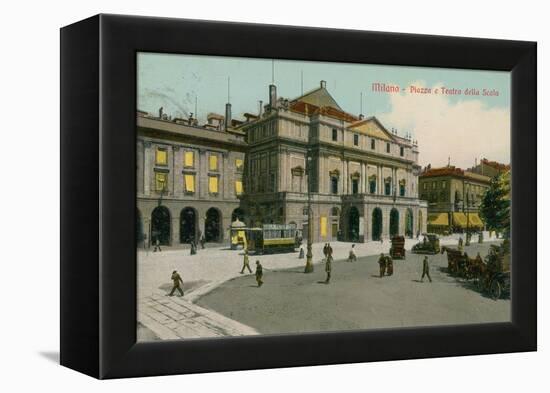 Milan - Piazza and Teatro Alla Scala. Postcard Sent in 1913-Italian Photographer-Framed Premier Image Canvas