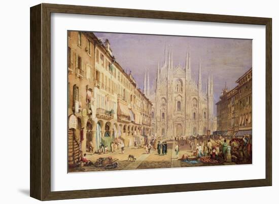 Milan, the Cathedral Square-Samuel Prout-Framed Giclee Print