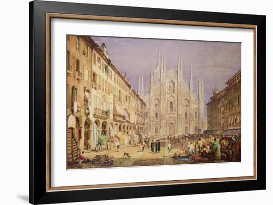 Milan, the Cathedral Square-Samuel Prout-Framed Giclee Print