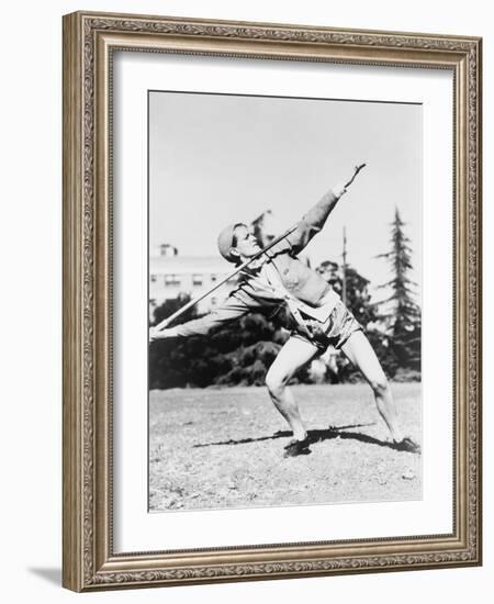 Mildred 'Babe' Didrikson, Winding Up for Javelin Toss at the 1932 Olympics-null-Framed Photo