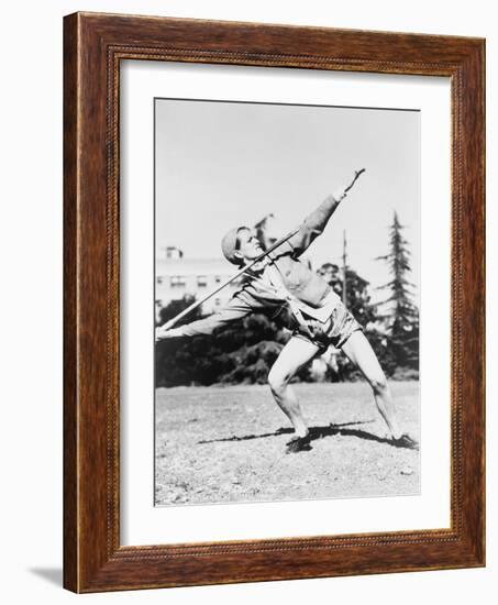 Mildred 'Babe' Didrikson, Winding Up for Javelin Toss at the 1932 Olympics-null-Framed Photo