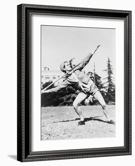 Mildred 'Babe' Didrikson, Winding Up for Javelin Toss at the 1932 Olympics-null-Framed Photo