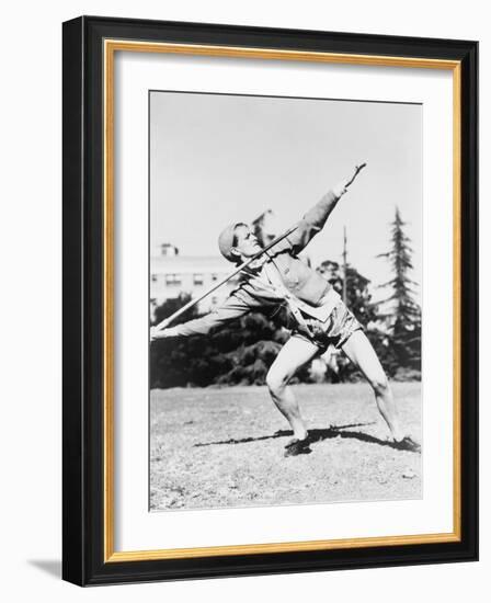 Mildred 'Babe' Didrikson, Winding Up for Javelin Toss at the 1932 Olympics-null-Framed Photo