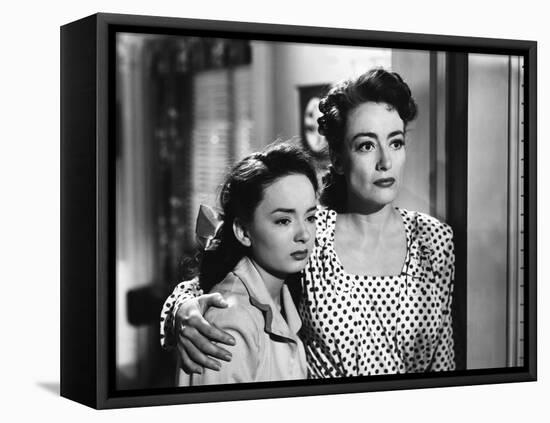 MILDRED PIERCE, 1945 directed by MICHAEL CURTIZ Ann Blyth and Joan Crawford (b/w photo)-null-Framed Stretched Canvas