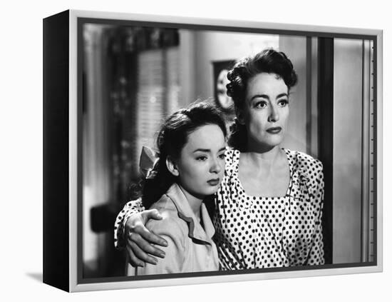 MILDRED PIERCE, 1945 directed by MICHAEL CURTIZ Ann Blyth and Joan Crawford (b/w photo)-null-Framed Stretched Canvas