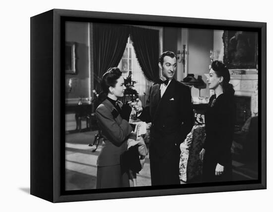 MILDRED PIERCE, 1945 directed by MICHAEL CURTIZ Ann Blyth, Zachary Scott and Joan Crawford (b/w pho-null-Framed Stretched Canvas