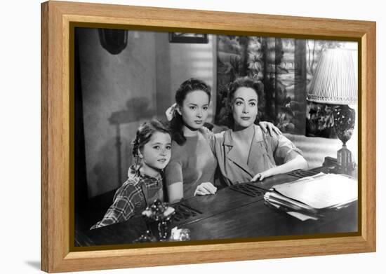 MILDRED PIERCE, 1945 directed by MICHAEL CURTIZ Jo Ann Marlowe, Ann Blyth and Joan Crawford (b/w ph-null-Framed Stretched Canvas