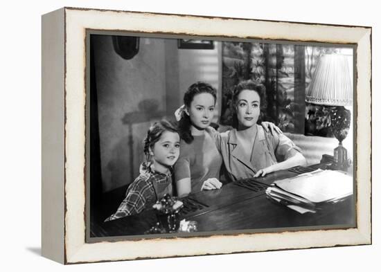 MILDRED PIERCE, 1945 directed by MICHAEL CURTIZ Jo Ann Marlowe, Ann Blyth and Joan Crawford (b/w ph-null-Framed Stretched Canvas