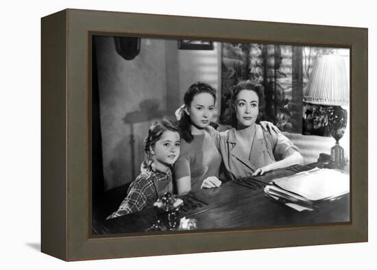 MILDRED PIERCE, 1945 directed by MICHAEL CURTIZ Jo Ann Marlowe, Ann Blyth and Joan Crawford (b/w ph-null-Framed Stretched Canvas