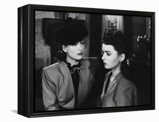 MILDRED PIERCE, 1945 directed by MICHAEL CURTIZ Joan Crawford and Ann Blyth (b/w photo)-null-Framed Stretched Canvas