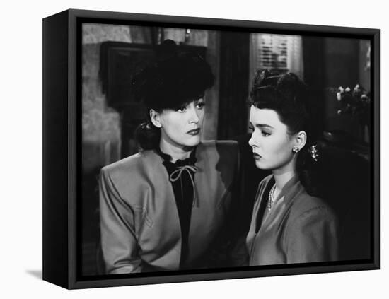 MILDRED PIERCE, 1945 directed by MICHAEL CURTIZ Joan Crawford and Ann Blyth (b/w photo)-null-Framed Stretched Canvas