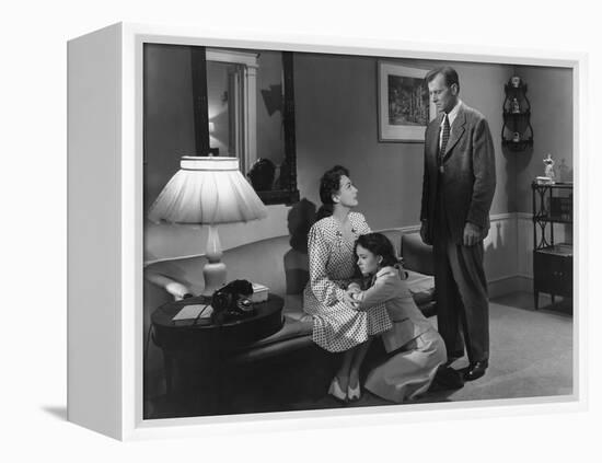 MILDRED PIERCE, 1945 directed by MICHAEL CURTIZ Joan Crawford, Ann Blyth and Bruce Bennett (b/w pho-null-Framed Stretched Canvas