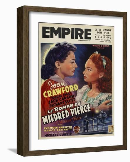 Mildred Pierce, Belgian Movie Poster, 1945-null-Framed Art Print