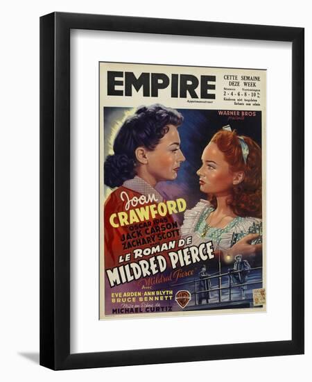 Mildred Pierce, Belgian Movie Poster, 1945-null-Framed Premium Giclee Print