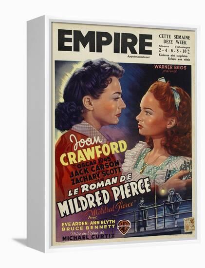 Mildred Pierce, Belgian Movie Poster, 1945-null-Framed Stretched Canvas