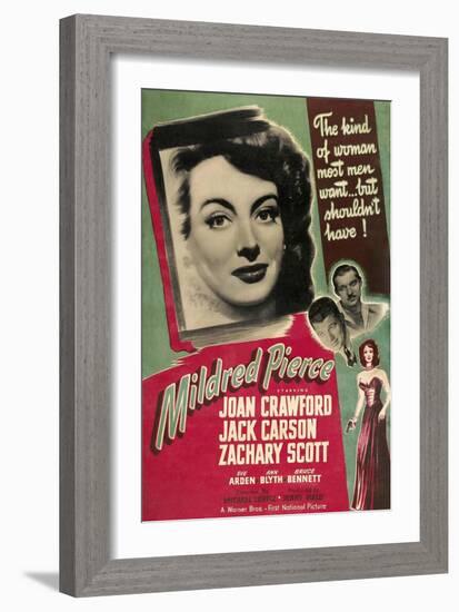 Mildred Pierce, Joan Crawford, Zachary Scott, Jack Carson, 1945-null-Framed Art Print