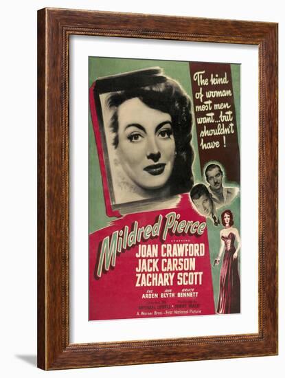 Mildred Pierce, Joan Crawford, Zachary Scott, Jack Carson, 1945-null-Framed Art Print