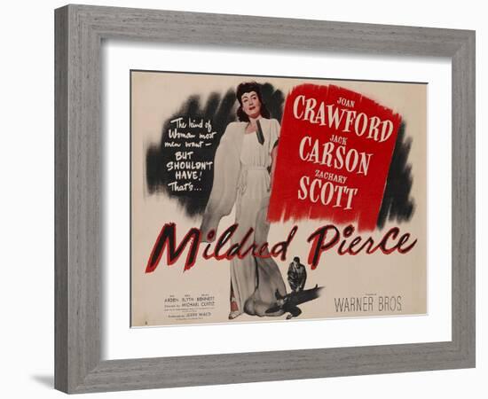 Mildred Pierce, UK Movie Poster, 1945-null-Framed Art Print