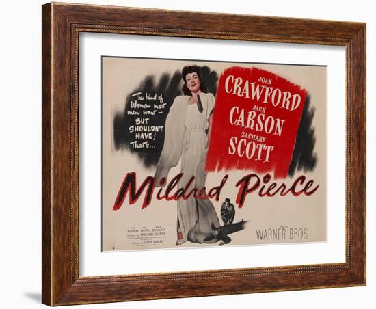 Mildred Pierce, UK Movie Poster, 1945-null-Framed Art Print