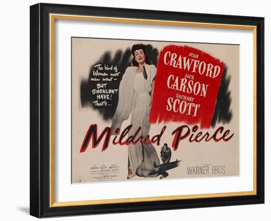 Mildred Pierce, UK Movie Poster, 1945-null-Framed Art Print