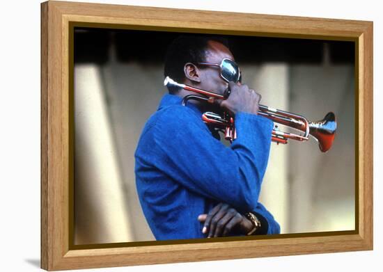 Miles Davis, American Composer and Jazz Trumpet Player, Newport Jazz Festival July 4 1969-null-Framed Stretched Canvas