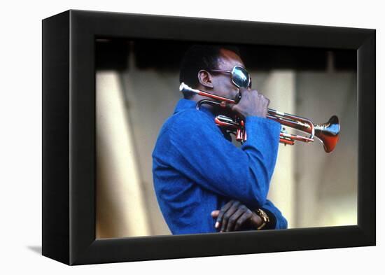 Miles Davis, American Composer and Jazz Trumpet Player, Newport Jazz Festival July 4 1969-null-Framed Stretched Canvas