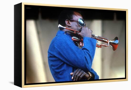 Miles Davis, American Composer and Jazz Trumpet Player, Newport Jazz Festival July 4 1969-null-Framed Stretched Canvas