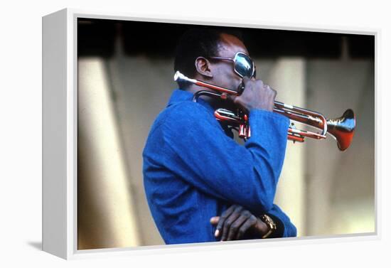 Miles Davis, American Composer and Jazz Trumpet Player, Newport Jazz Festival July 4 1969-null-Framed Stretched Canvas