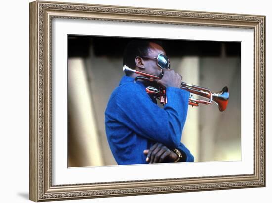 Miles Davis, American Composer and Jazz Trumpet Player, Newport Jazz Festival July 4 1969-null-Framed Photo