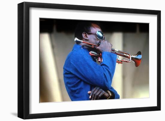 Miles Davis, American Composer and Jazz Trumpet Player, Newport Jazz Festival July 4 1969-null-Framed Photo