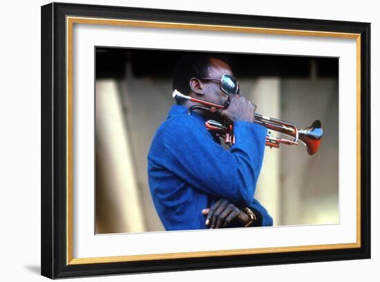 Miles Davis, American Composer and Jazz Trumpet Player, Newport Jazz Festival July 4 1969-null-Framed Photo