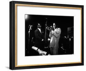 Miles Davis (C) with Oscar Pettiford and Bud Powell, Birdland, 1949-null-Framed Photo