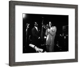 Miles Davis (C) with Oscar Pettiford and Bud Powell, Birdland, 1949-null-Framed Photo