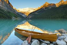Canoe on Lake Louise at Sunrise-Miles Ertman-Photographic Print