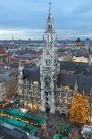 Overview of the Marienplatz Christmas Market and the New Town Hall, Munich, Bavaria, Germany-Miles Ertman-Photographic Print