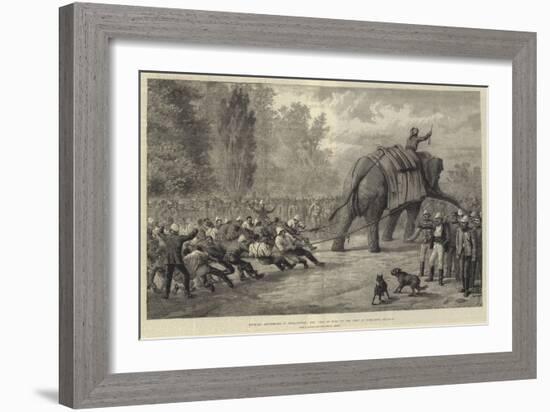 Military Amusements in Afghanistan, the Tug of War in the Camp at Gundamuk-Johann Nepomuk Schonberg-Framed Giclee Print