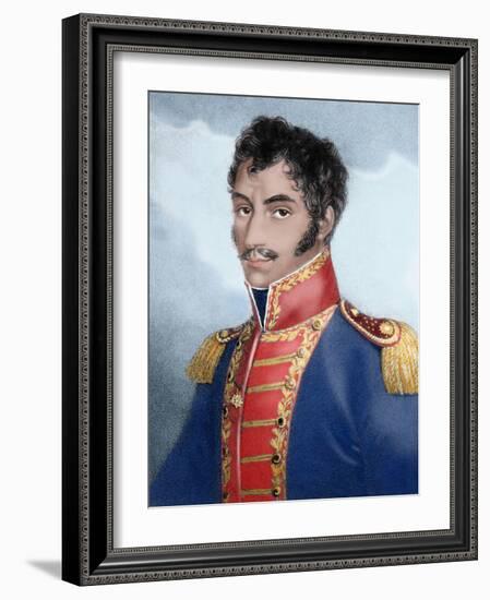 Military and Venezuelan Statesman Called 'The Liberator'-Prisma Archivo-Framed Photographic Print