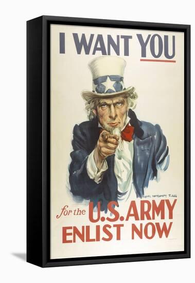 Military and War Posters: I Want YOU for the U.S. Army. James Montgomery Flagg-null-Framed Stretched Canvas